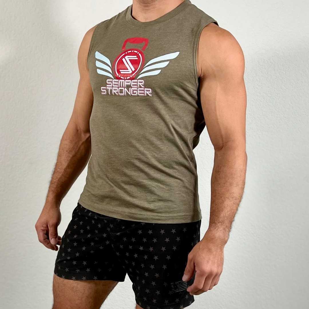 Men's Muscle Tank Olive Drab 1